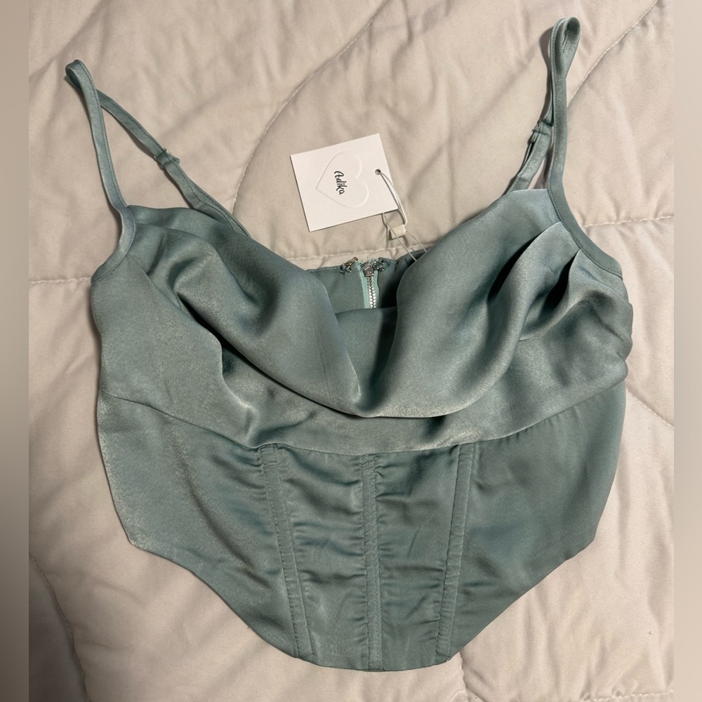 Adika satin trendy crop top NWT